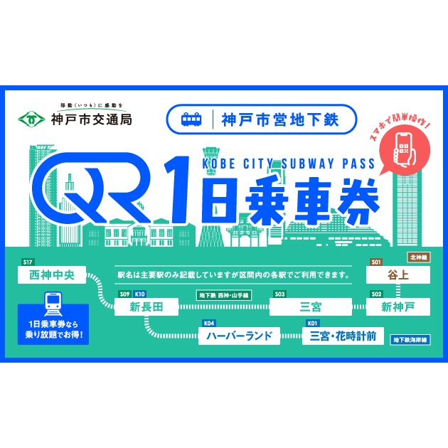 神戸市営地下鉄QR1日乗車券