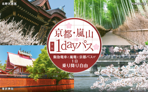 京都・嵐山１dayパス（デジタル版）（神戸市営地下鉄版）